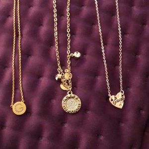 3 Guess Los Angeles necklaces